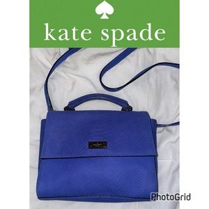 Kate Spade Blue Suede Snakeskin Bag Purse Shopper Handbag
